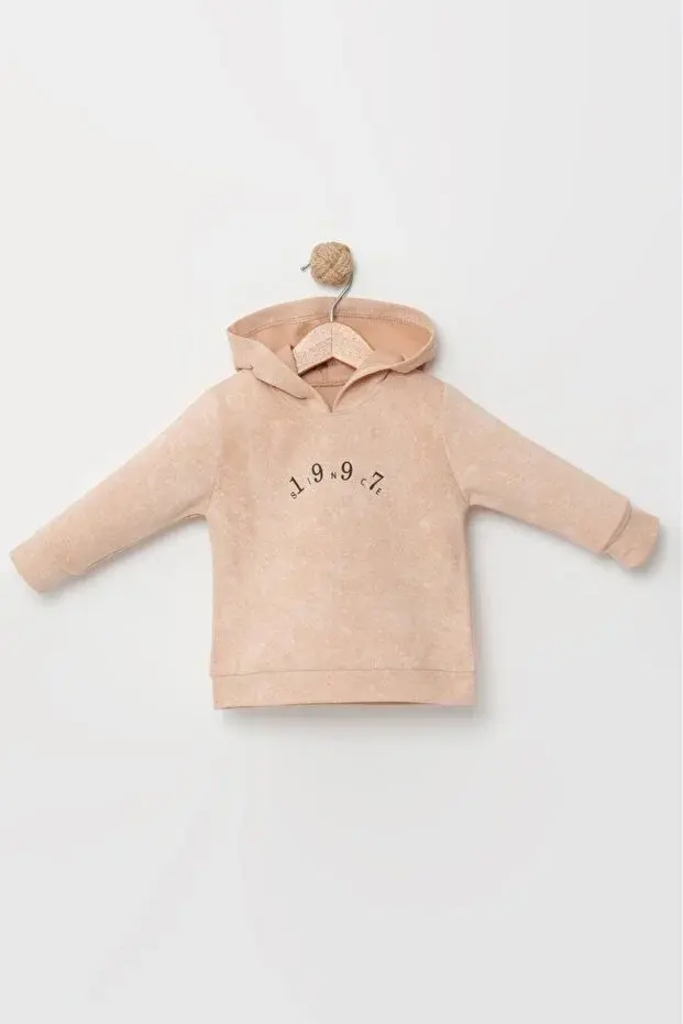 Erkek Bebek Ayı Baskılı Mikro Şişme Yelekli 3’lü Takım (9-12-18 Ay) - Pamuklu Seri - 1045-Bej